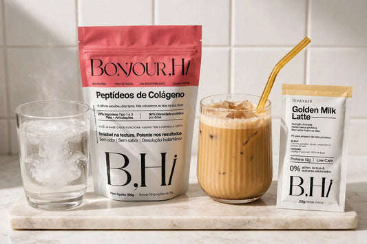 Ritual Proteico B,Hi | Golden Latte + Peptídeos de Colágeno