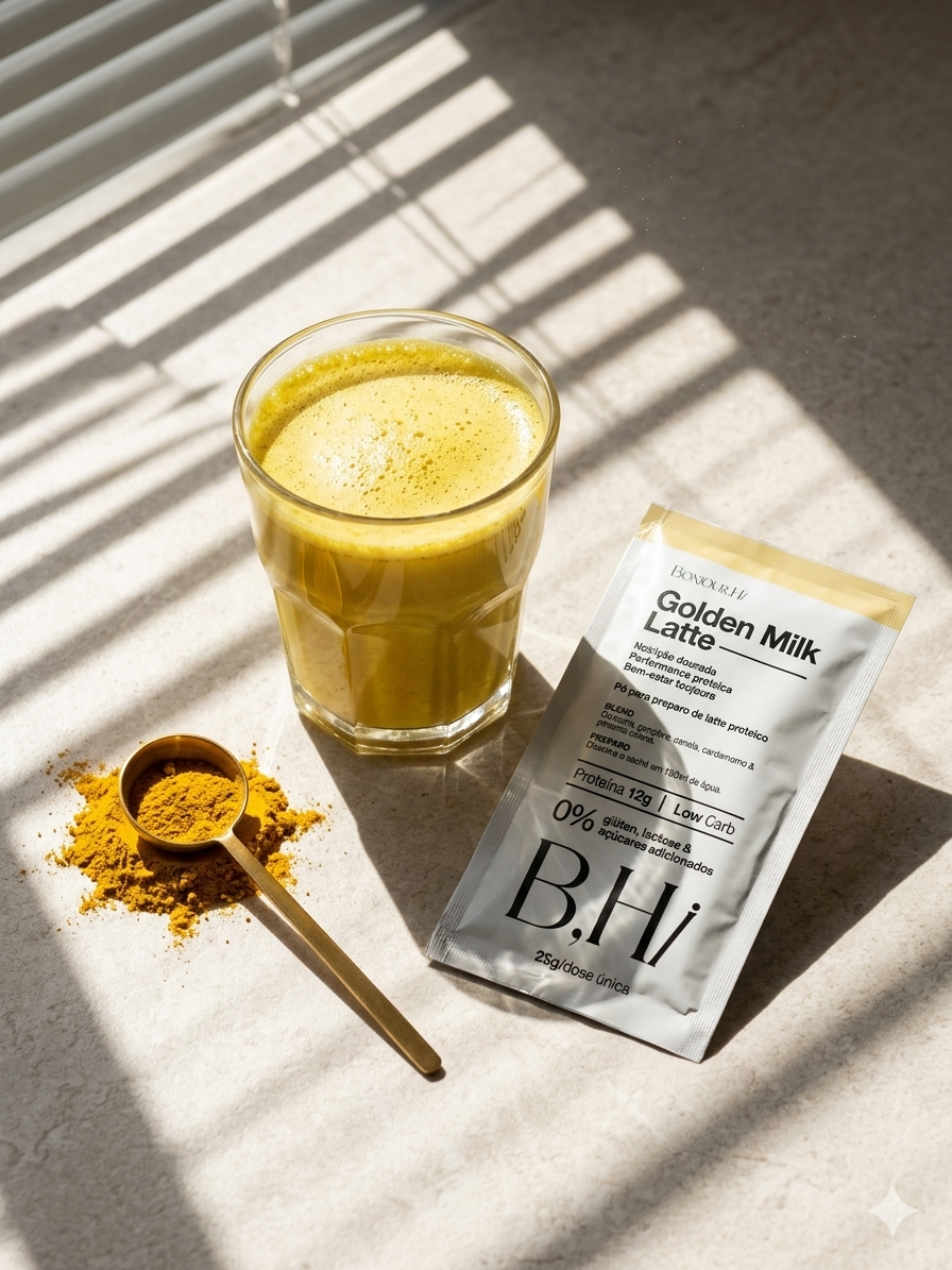Ritual Proteico B,Hi | Golden Latte + Peptídeos de Colágeno