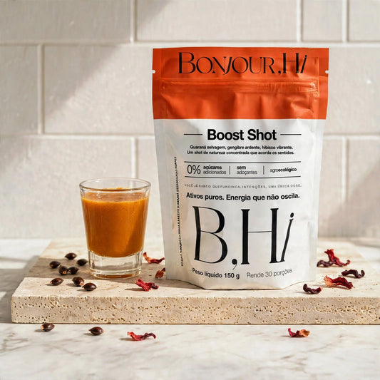 Boost Shot 150g — 30 doses | Energia Natural sem Pico | Guaraná Cipó, Maca & Hibisco